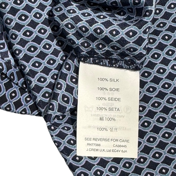 J. Crew Womens Silk Top Blouse Size 8 Cap Sleeves V-Neck Tank Modest Summer Blue - Picture 8 of 11